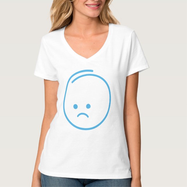 Minimalistisches Traurigkeitszeichen T-Shirt (Vorderseite)
