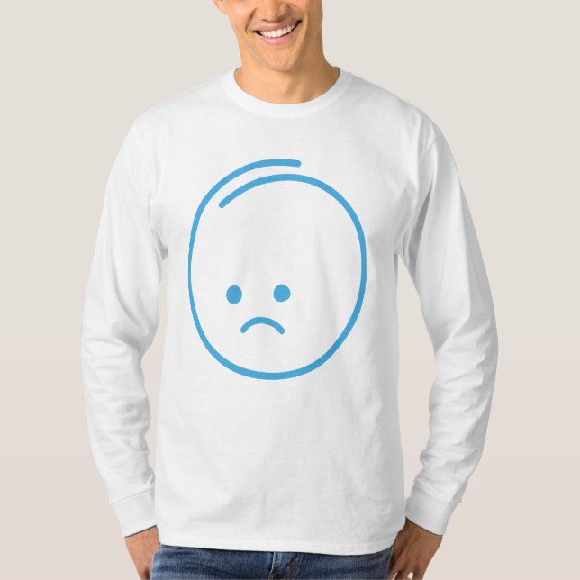 Minimalistisches Traurigkeitszeichen T-Shirt (Vorderseite)