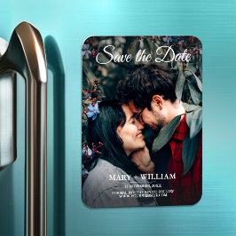 Minimalistisches trendy Foto Save the Date Hochzei Magnet