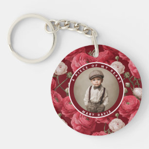 Minimalistisches Tributgeschenk Foto Ranunculus Schlüsselanhänger