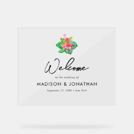 Minimalistisches Tropenparadies für Hochzeiten Acrylschild