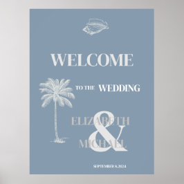 Minimalistisches tropisches Hochzeitstod Poster