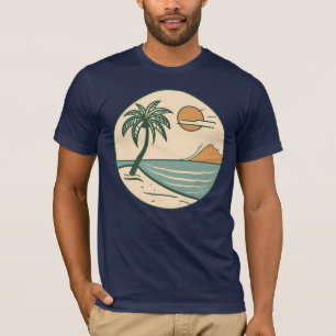 Minimalistisches tropisches Strandbild-Grafik-T-Sh T-Shirt