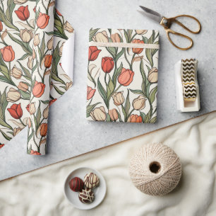 Minimalistisches tropisches Tulip Wrapping Paper Geschenkpapier