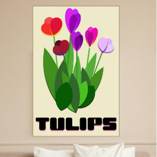 Minimalistisches Tulpen-Kunstposter – Modernes Flo Fotodruck