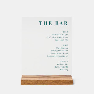 Minimalistisches Türkises Menü Schild