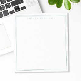 Minimalistisches Türkismonogramm Notizblock