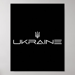 Minimalistisches ukrainisches Wappen Ukrainischer Poster