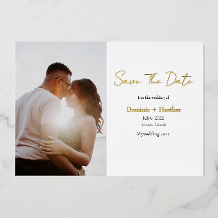 Minimalistisches und schicke Foto Save the Date Folieneinladung