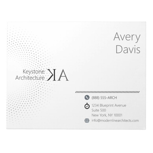 Minimalistisches Unternehmen für moderne Architekt Notizblock (Vorderseite)