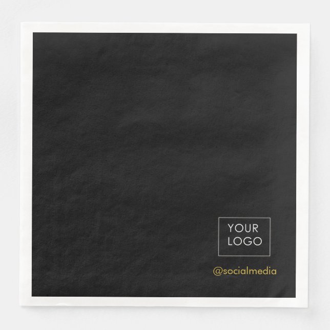 Minimalistisches Unternehmen mit schwarzen Logos Serviette (Vorderseite)