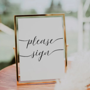 Minimalistisches Unterschreiben, Hochzeitsbuch Einladung