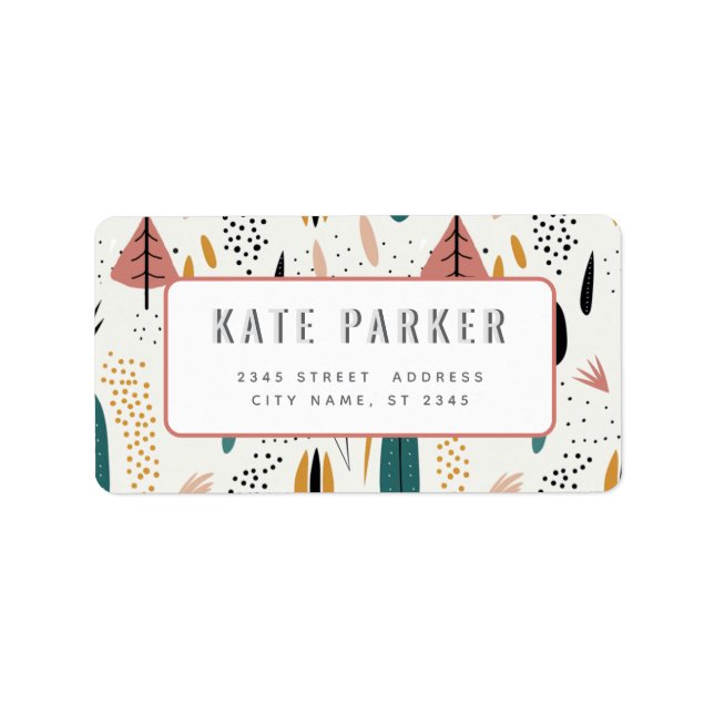 Minimalistisches Urlaubstyling Adressaufkleber (Vorne)