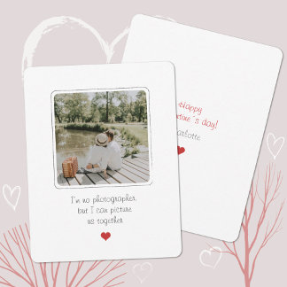 Minimalistisches Valentinstag Herz Foto Feiertagskarte