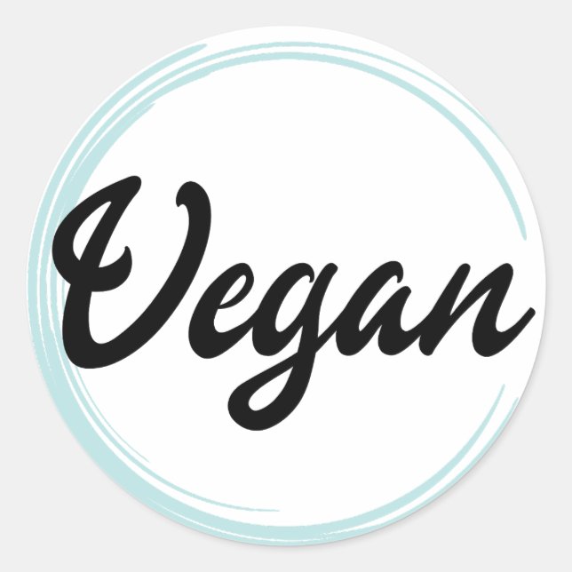 Minimalistisches Veganes Logo Klassischer Rundaufk Runder Aufkleber (Vorderseite)
