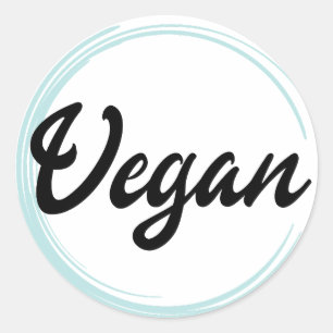 Minimalistisches Veganes Logo Klassischer Rundaufk Runder Aufkleber