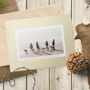 Minimalistisches vergoldetes Button Streifen Weihn Folien Feiertagskarte