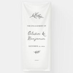 Minimalistisches Verlobungsbanner Weiße Schrift Bl Banner