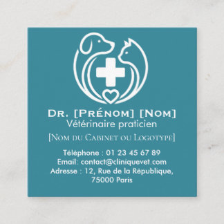 Minimalistisches Veterinär-Logo Professional Quadratische Visitenkarte