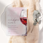 Minimalistisches Vino vor Vows Brautparty Wein Einladung<br><div class="desc">Moderner Aquarell und Glas-Design "Vino Before Vows" Braudusche Einladung.</div>