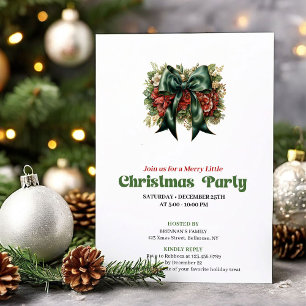 Minimalistisches Vintage-Weihnachtsbogen-Band-Samm Einladung