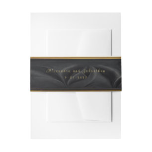 Minimalistisches Vintages Elegantes Schwarzes Velv Einladungsbanderole
