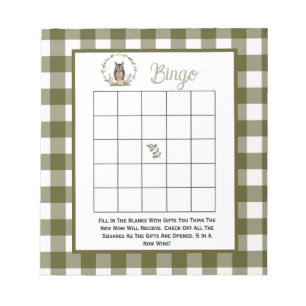 Minimalistisches Wald-Bingo-Spiel Notizblock