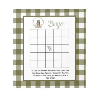 Minimalistisches Wald-Bingo-Spiel Notizblock