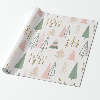 Minimalistisches Waldbaummuster Geschenkpapier