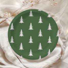 Minimalistisches Waldgrün Pappteller