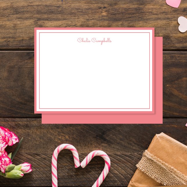 Minimalistisches, warm gepolstertes Rosa, 2 Grenze Mitteilungskarte (Von Creator hochgeladen)