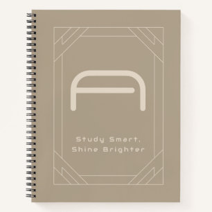 Minimalistisches Warmes Taupe Neutrales Monogramm Notizbuch