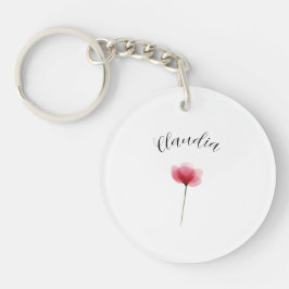 Minimalistisches Wasserfarben-Botanik-Blumen-Trend Schlüsselanhänger