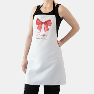Minimalistisches Wasserfarben-Rotes-Band-Feiertags Schürze