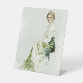 Minimalistisches Wasserfarbenporträt Sockelschild