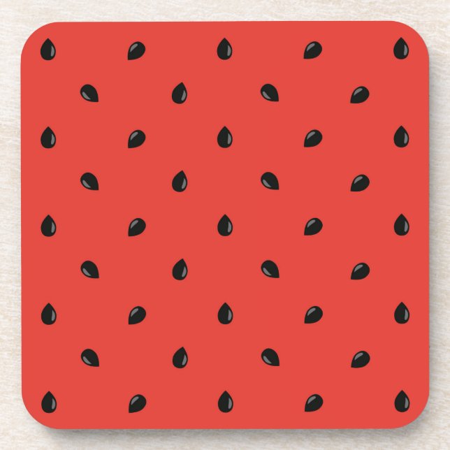 Minimalistisches Wassermelone-Samen-Muster Getränkeuntersetzer (Vorderseite)