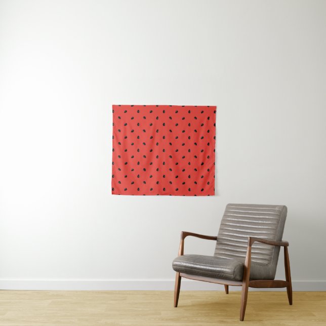 Minimalistisches Wassermelone-Samen-Muster Wandteppich (Beispiel (Horizontal))