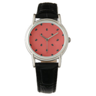 Minimalistisches Wassermelone-Seedattern Armbanduhr