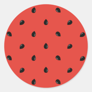 Minimalistisches Wassermelone-Seedattern Runder Aufkleber