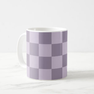 Minimalistisches, weiches Lavendel-Karomuster  Kaffeetasse