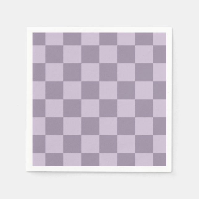 Minimalistisches, weiches Lavendel-Karomuster  Serviette (Vorderseite)
