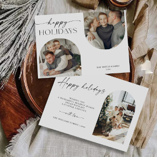 Minimalistisches Weihnachten mit Fotokarte Einladung
