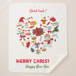 Minimalistisches Weihnachten und Neues Jahr Happy Sherpadecke