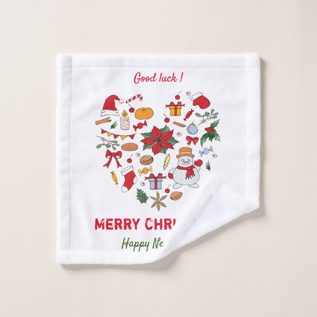 Minimalistisches Weihnachten und Neues Jahr Happy  Waschlappen (Waschlappen)