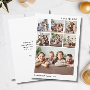 Minimalistisches Weihnachts-Familienfoto-Collage 7 Feiertagskarte
