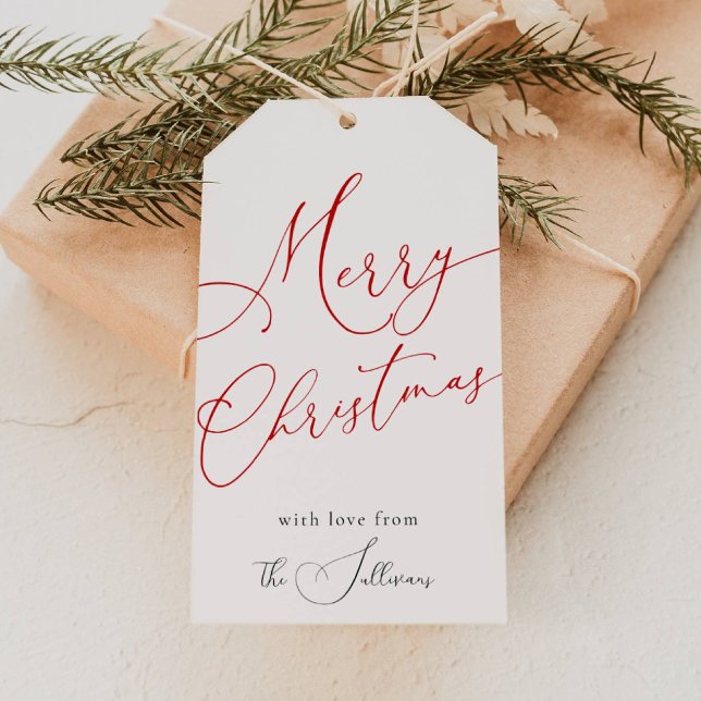 Minimalistisches Weihnachts-Skript-Geschenk-Tag Geschenkanhänger (Von Creator hochgeladen)