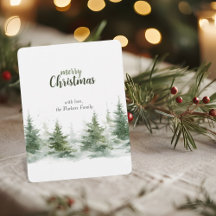 Minimalistisches Weihnachts-Wasserfarben-Evergreen