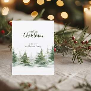 Minimalistisches Weihnachts-Wasserfarben-Motiv mit Postkarte