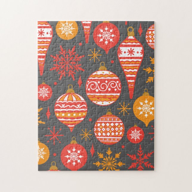 Minimalistisches Weihnachtsästhetik-Muster - Feier Puzzle (Vertikal)