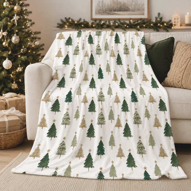 Minimalistisches Weihnachtsbaum Blanket Fleecedecke (Von Creator hochgeladen)